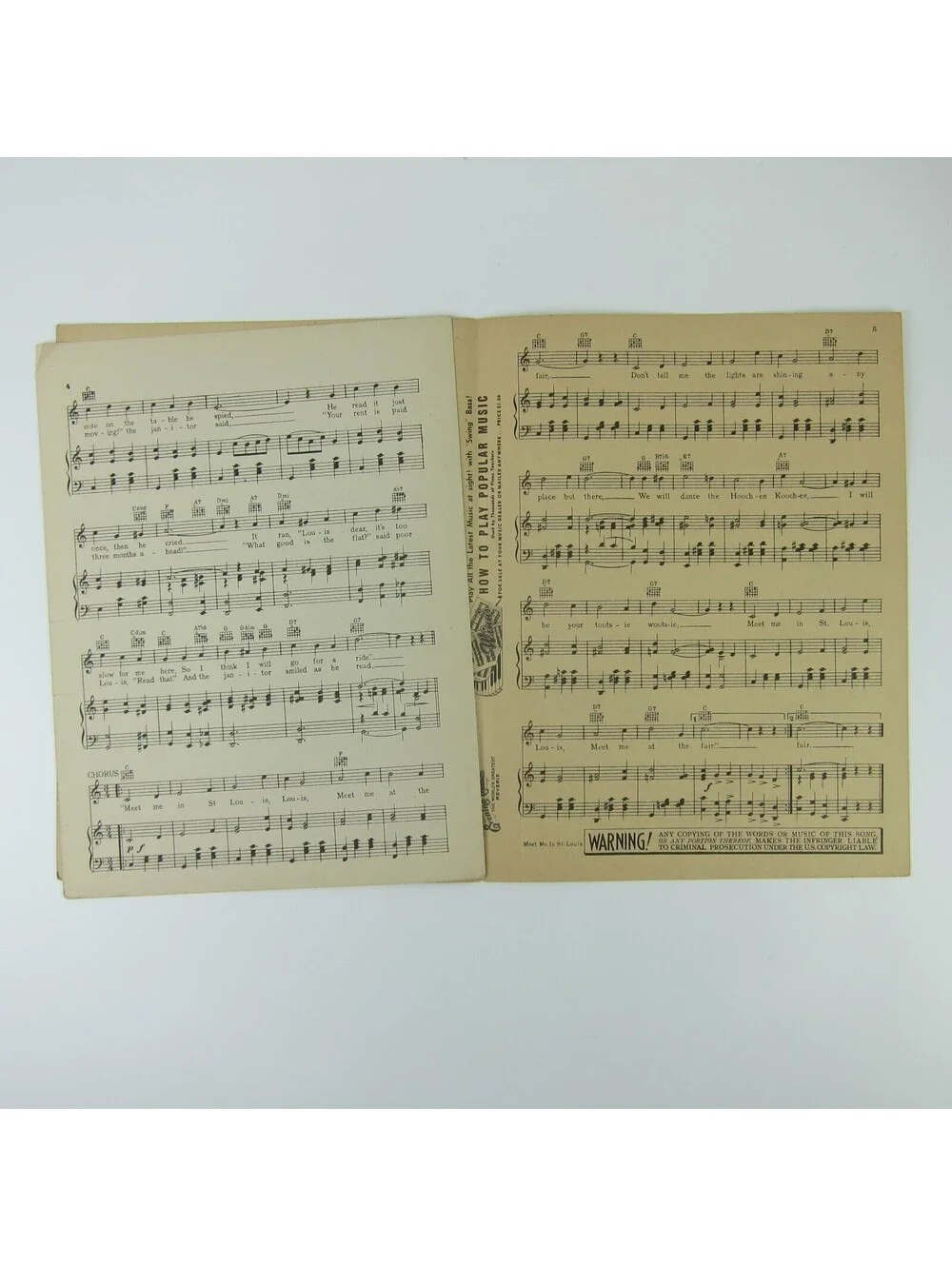 Sheet Music Meet Me In St. Louis Louis Judy Garland Film Vintage 1935
